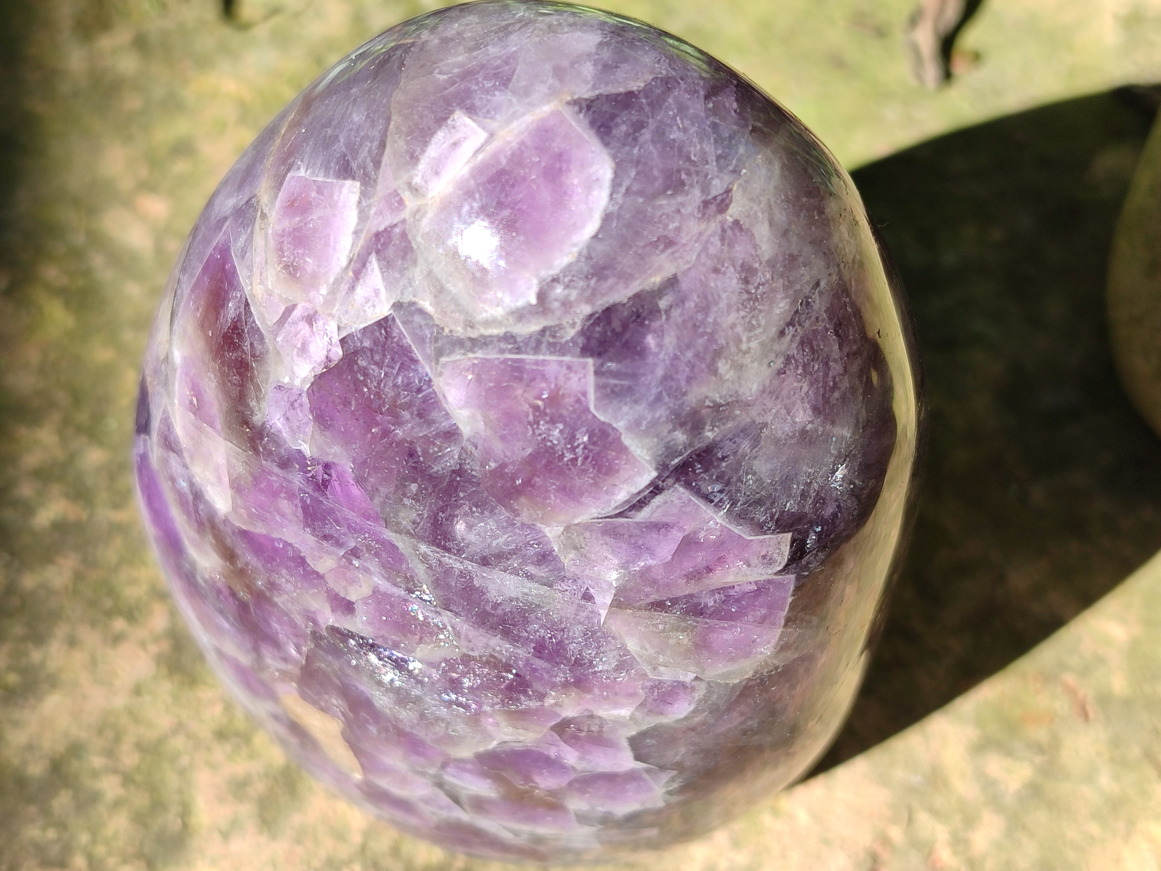 Polished Chevron Amethyst Standing Free Form x 1 From Ankazobe, Madagascar - Toprock Gemstones and Minerals 
