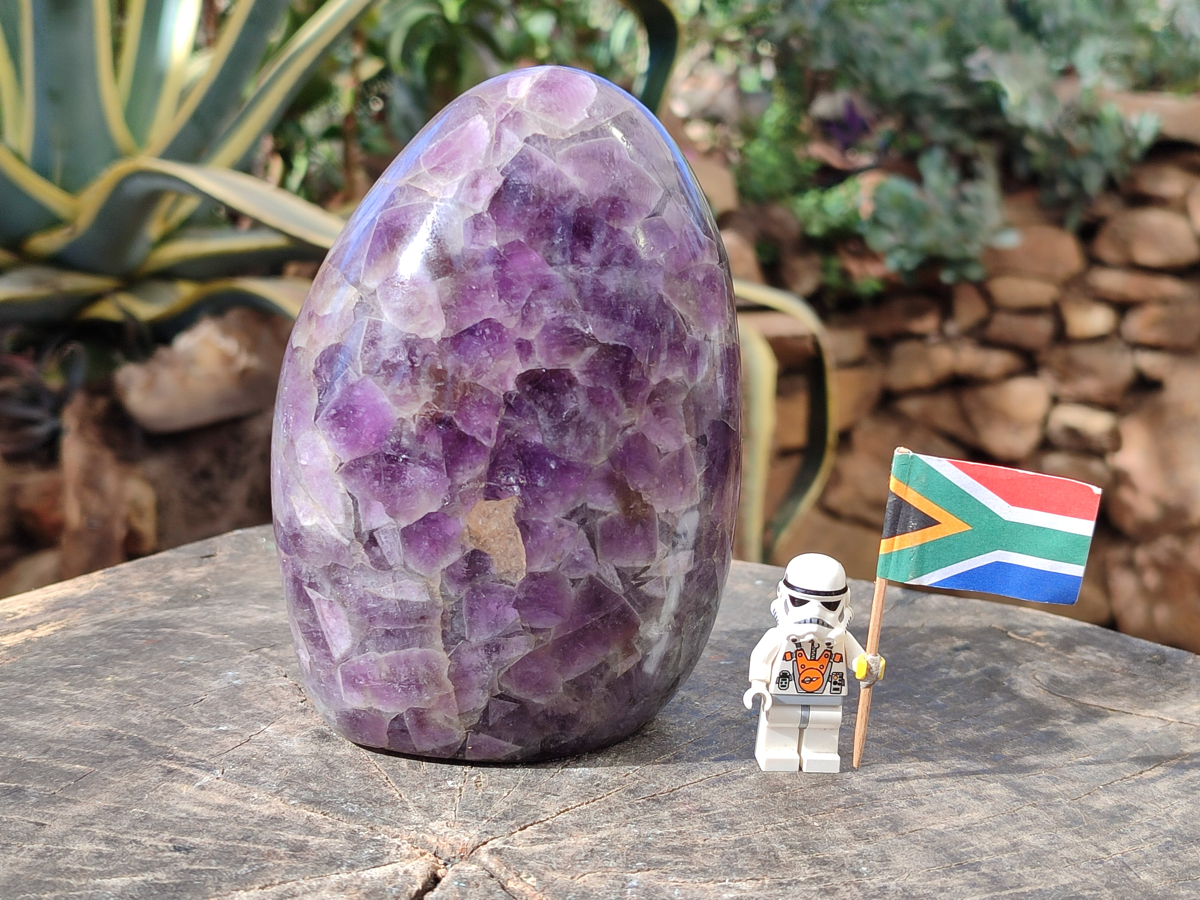 Polished Chevron Amethyst Standing Free Form x 1 From Ankazobe, Madagascar - Toprock Gemstones and Minerals 