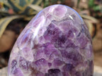 Polished Chevron Amethyst Standing Free Form x 1 From Ankazobe, Madagascar - Toprock Gemstones and Minerals 