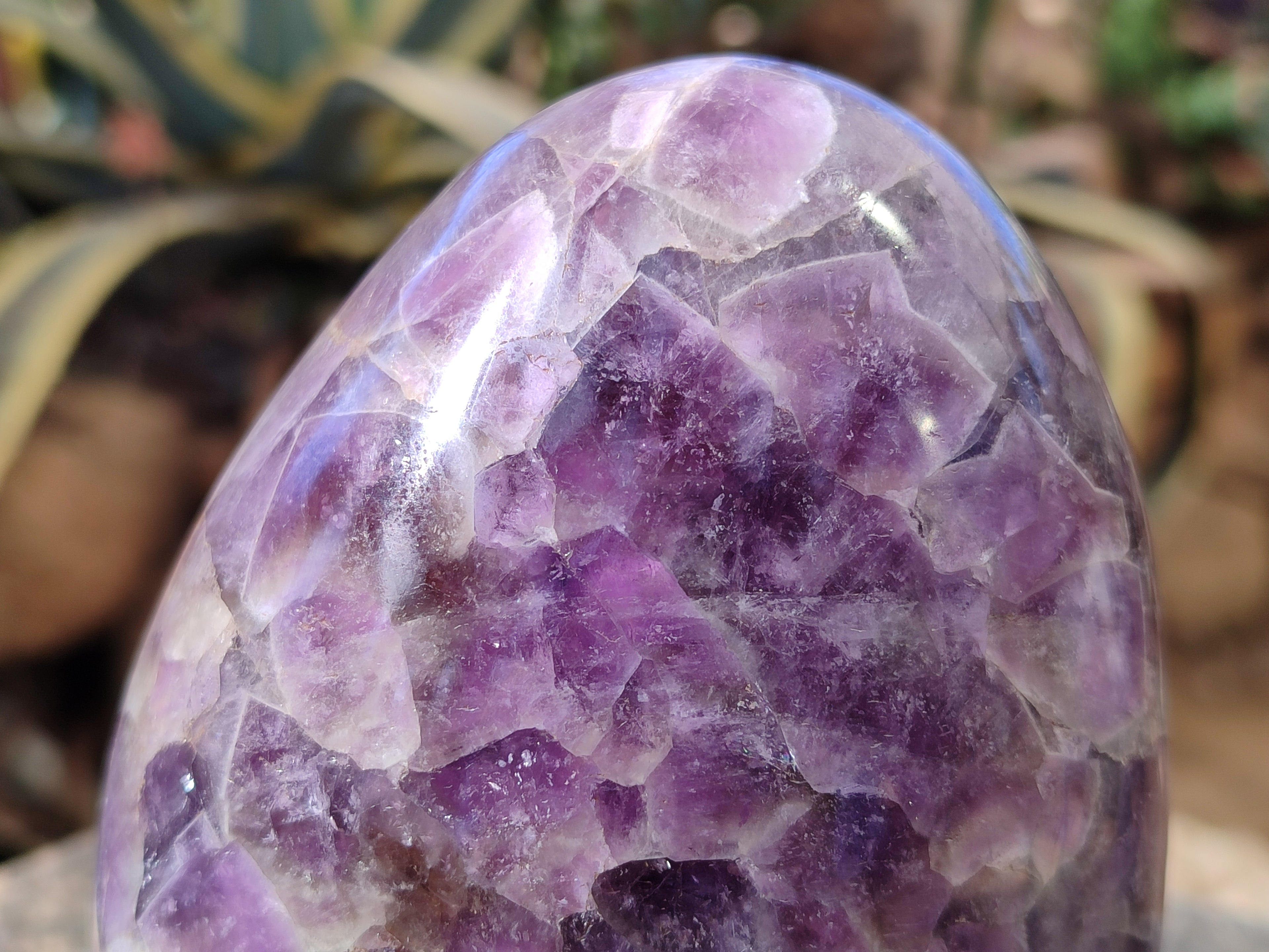 Polished Chevron Amethyst Standing Free Form x 1 From Ankazobe, Madagascar - Toprock Gemstones and Minerals 