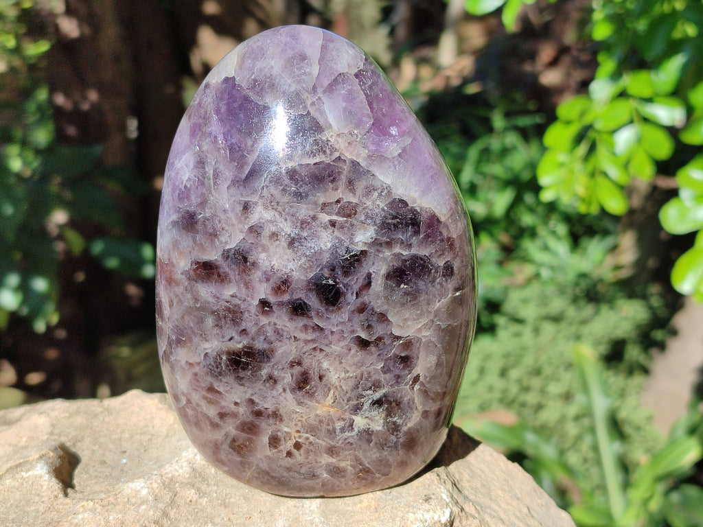 Polished Chevron Amethyst Standing Free Form x 1 From Ankazobe, Madagascar - Toprock Gemstones and Minerals 