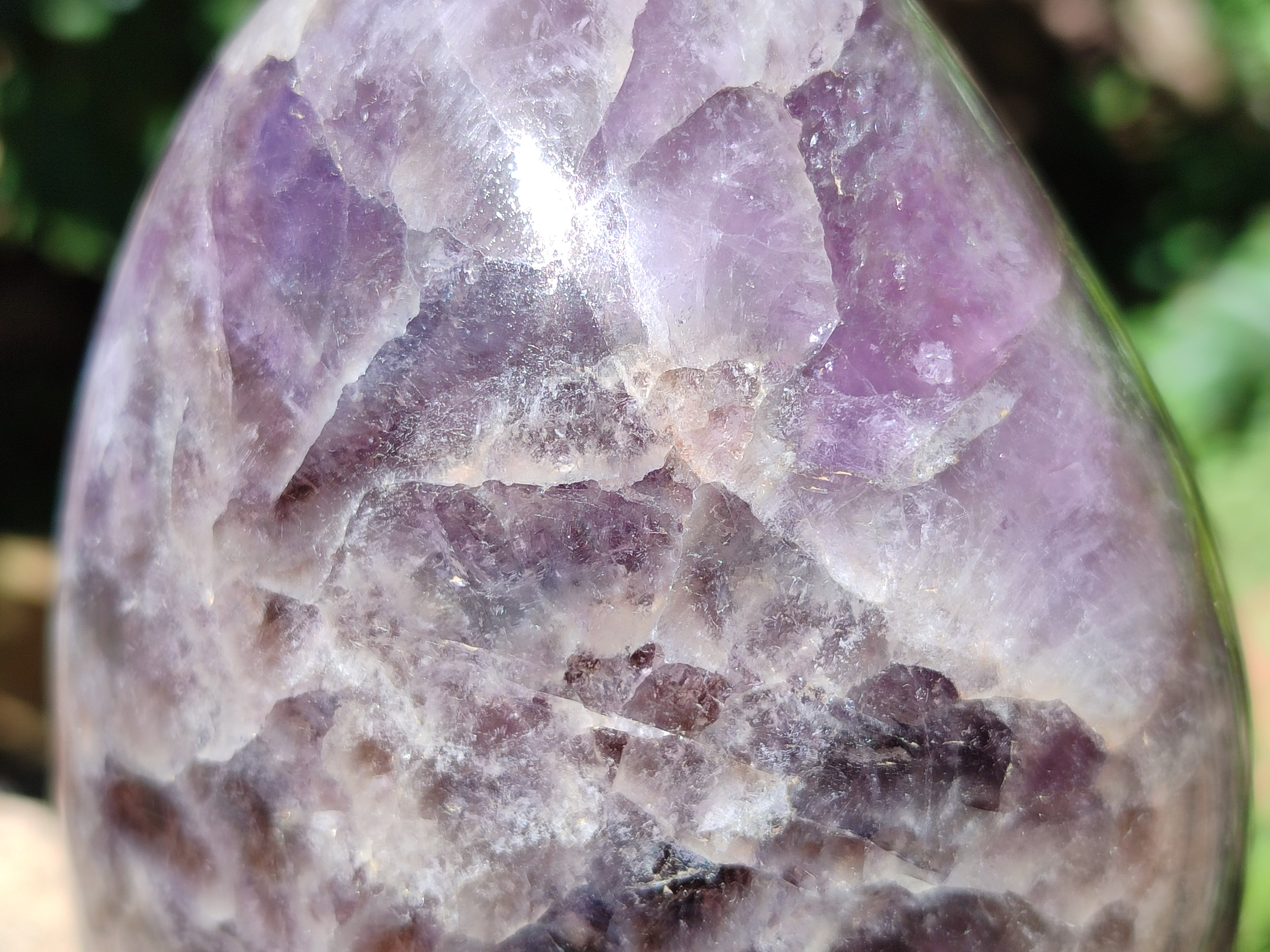 Polished Chevron Amethyst Standing Free Form x 1 From Ankazobe, Madagascar - Toprock Gemstones and Minerals 