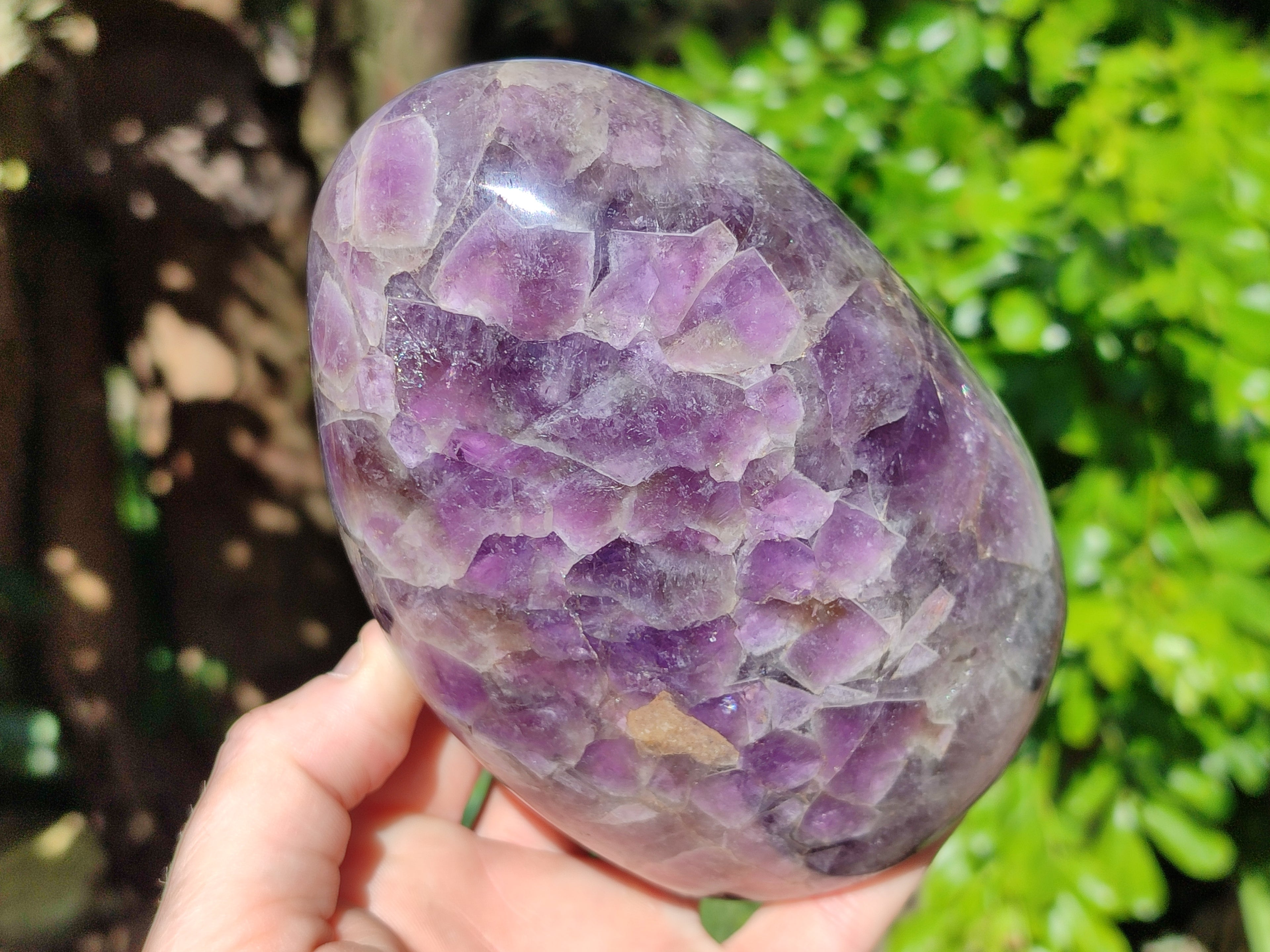 Polished Chevron Amethyst Standing Free Form x 1 From Ankazobe, Madagascar - Toprock Gemstones and Minerals 