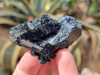 Natural Fibrous Terminated Schorl Black Tourmaline with a little Hyalite Opal x 12 From Erongo, Namibia