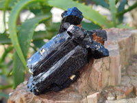 Natural Fibrous Terminated Schorl Black Tourmaline with a little Hyalite Opal x 12 From Erongo, Namibia