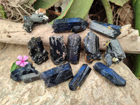 Natural Fibrous Terminated Schorl Black Tourmaline with a little Hyalite Opal x 12 From Erongo, Namibia