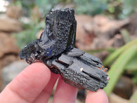 Natural Fibrous Terminated Schorl Black Tourmaline with a little Hyalite Opal x 12 From Erongo, Namibia