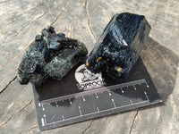 Natural Fibrous Terminated Schorl Black Tourmaline with a little Hyalite Opal x 12 From Erongo, Namibia