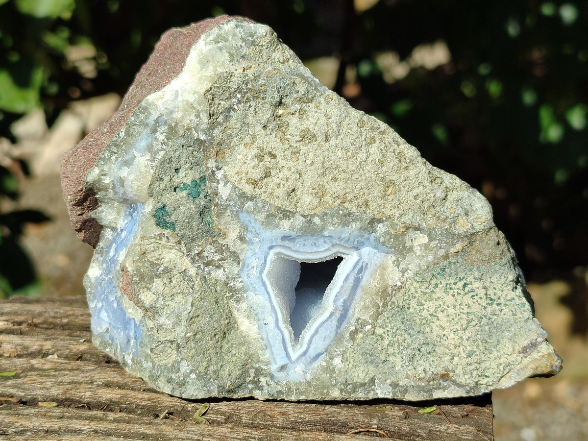Natural Blue Lace Agate Geode Specimens x 3 From Nsanje, Malawi - Toprock Gemstones and Minerals 