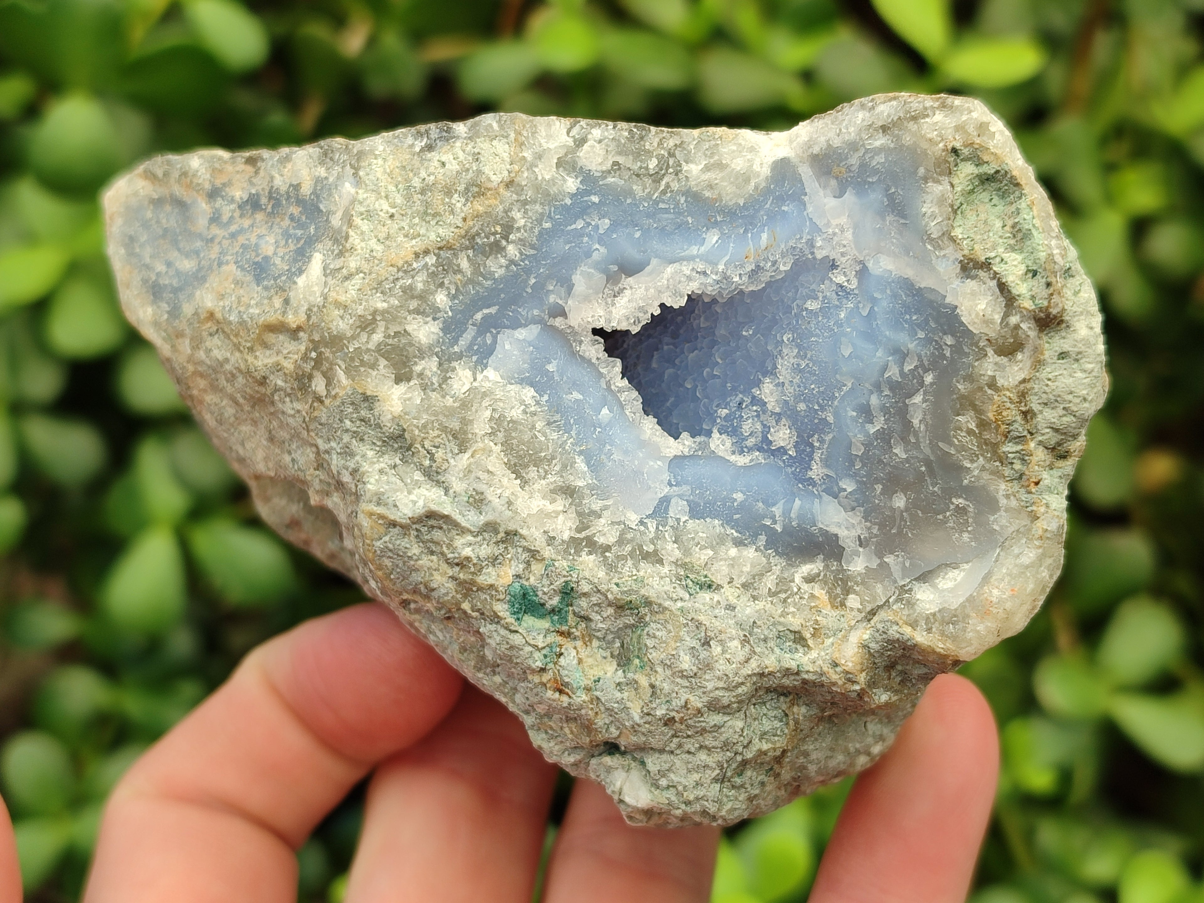 Natural Blue Lace Agate Geode Specimens x 3 From Nsanje, Malawi - Toprock Gemstones and Minerals 