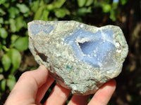 Natural Blue Lace Agate Geode Specimens x 3 From Nsanje, Malawi