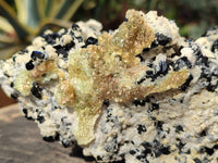 Natural Large Cascading Schorl Black Tourmaline Specimen with Feldspar and Hyalite Opal x 1 From Erongo, Namibia