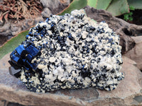 Natural Large Cascading Schorl Black Tourmaline Specimen with Feldspar and Hyalite Opal x 1 From Erongo, Namibia