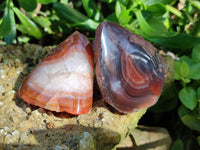 Polished On One Side Red Sashe River Agate Nodules x 24 From Zimbabwe
