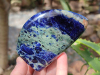 Polished Sodalite Standing Free Forms x 4 From Kunene River, Namibia