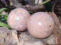 Polished Runestone Feldspar Spheres x 2 From Zimbabwe - Toprock Gemstones and Minerals 