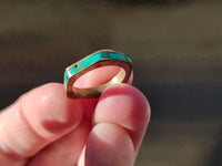Hand Made Flower Banded Malachite Rings x 18 From Congo
