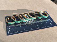 Hand Made Flower Banded Malachite Rings x 18 From Congo