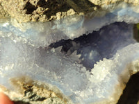 Natural Blue Lace Agate Geode Specimens x 4 From Nsanje, Malawi