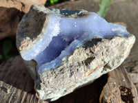 Natural Blue Lace Agate Geode Specimens x 4 From Nsanje, Malawi