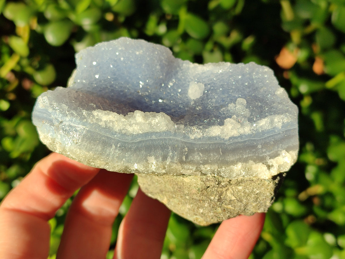 Natural Blue Lace Agate Geode Specimens x 4 From Nsanje, Malawi - Toprock Gemstones and Minerals 