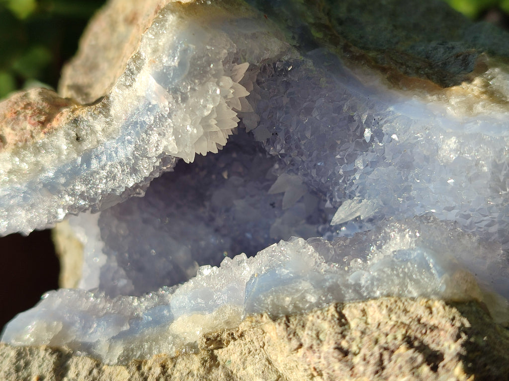 Natural Blue Lace Agate Geode Specimens x 4 From Nsanje, Malawi - Toprock Gemstones and Minerals 