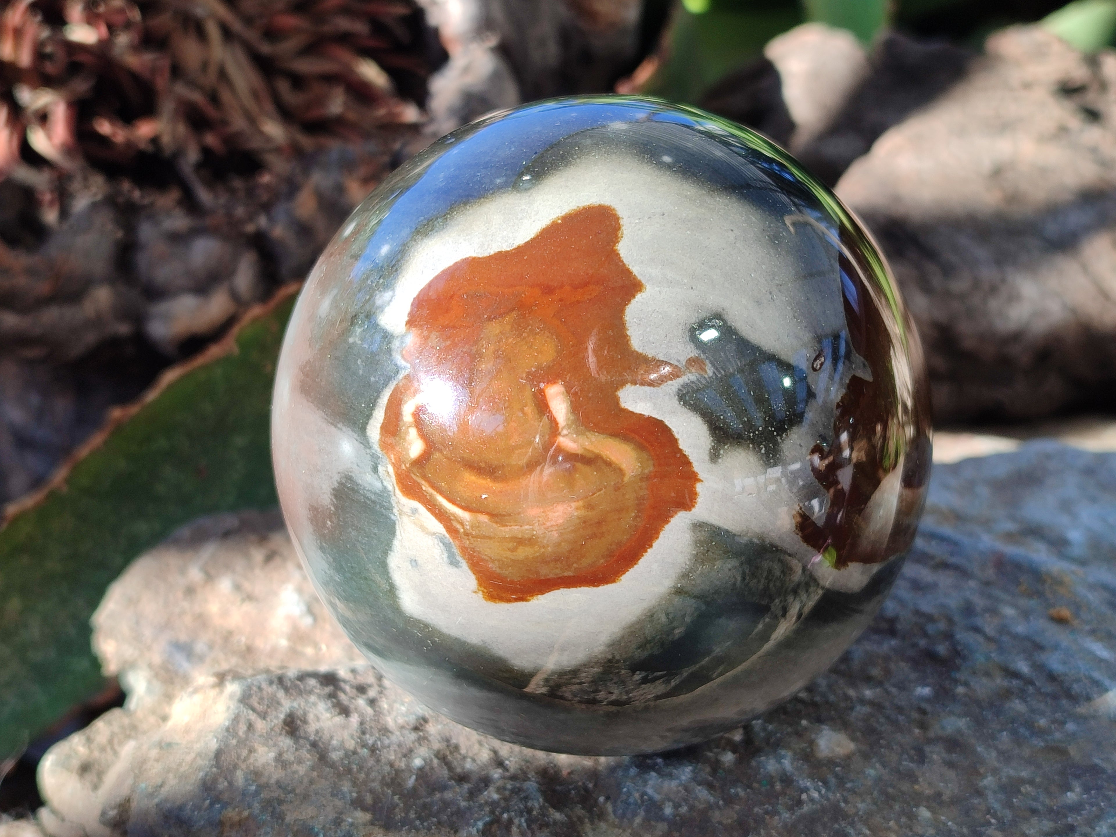 Polished Polychrome Jasper Spheres x 2 From Northwest Coast, Madagascar - Toprock Gemstones and Minerals 