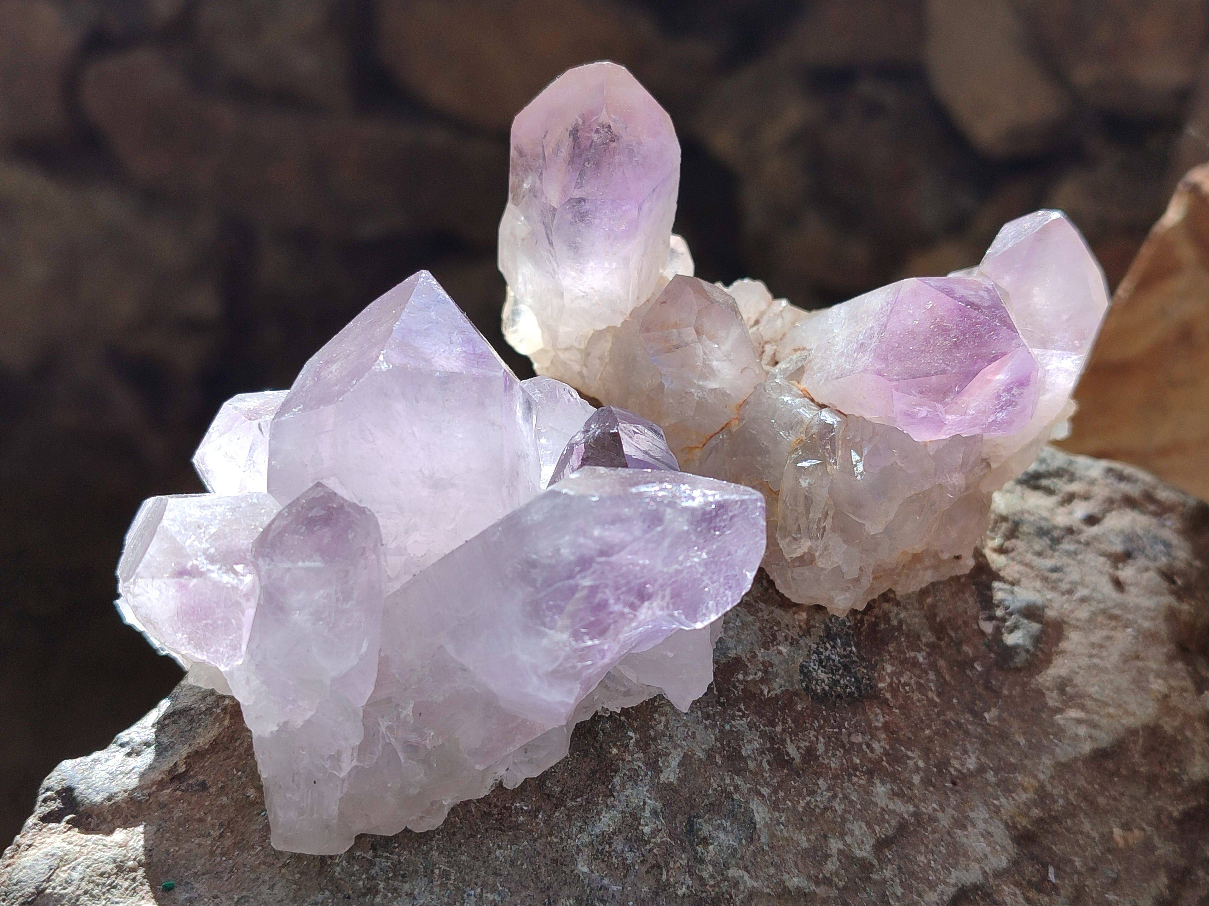 Natural Jacaranda Amethyst Quartz Cluster x 6 From Mumbwa, Zambia - Toprock Gemstones and Minerals 