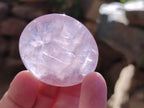 Polished Rose Quartz Palm Stones x 45 From Ambatondrazaka, Madagascar - Toprock Gemstones and Minerals 