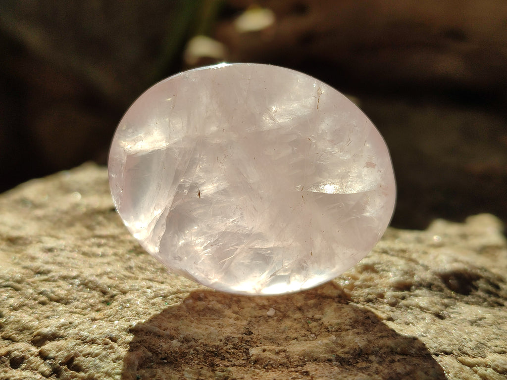 Polished Rose Quartz Palm Stones x 45 From Ambatondrazaka, Madagascar - Toprock Gemstones and Minerals 