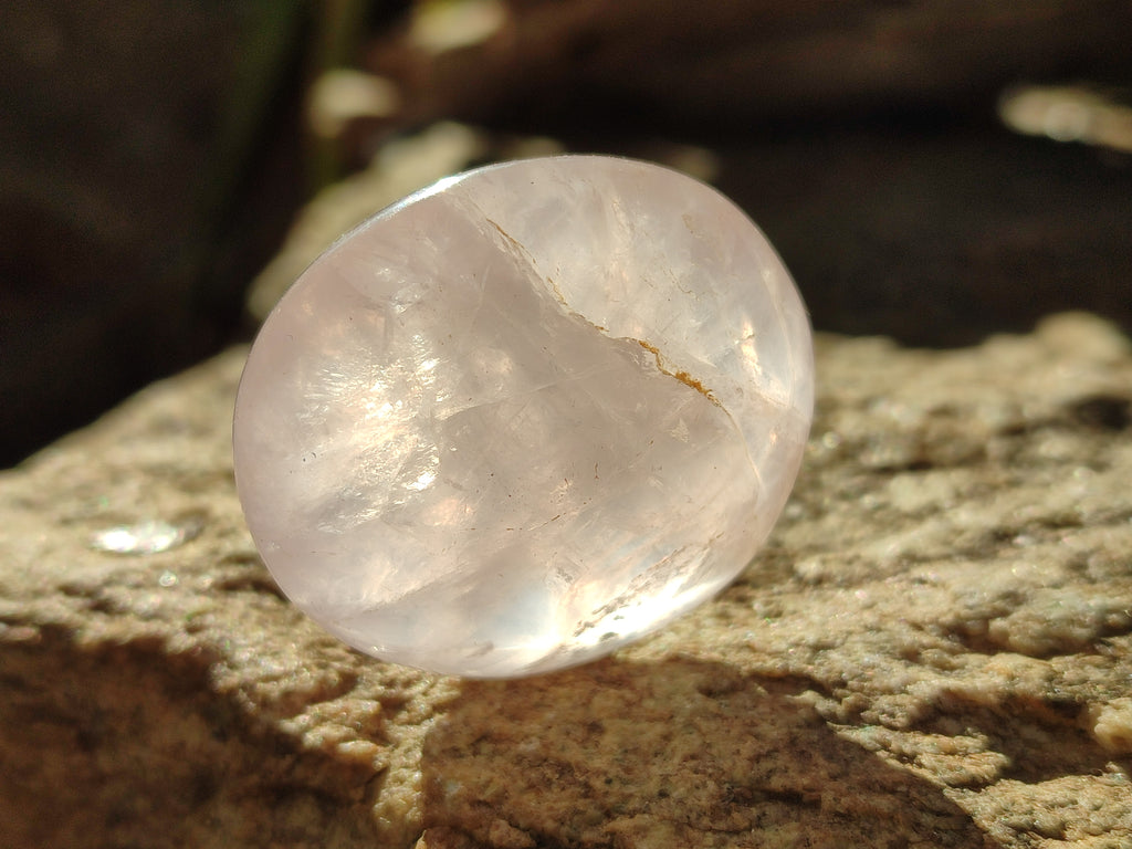 Polished Rose Quartz Palm Stones x 45 From Ambatondrazaka, Madagascar - Toprock Gemstones and Minerals 