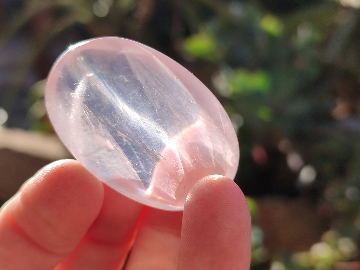 Polished Rose Quartz Palm Stones x 45 From Ambatondrazaka, Madagascar - Toprock Gemstones and Minerals 