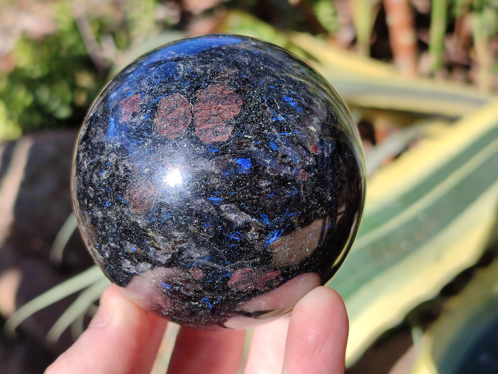 Polished Rare Blue Spark Iolite Water Saphire Spheres x 2 From Ambatofinandrahana, Madagascar - Toprock Gemstones and Minerals 