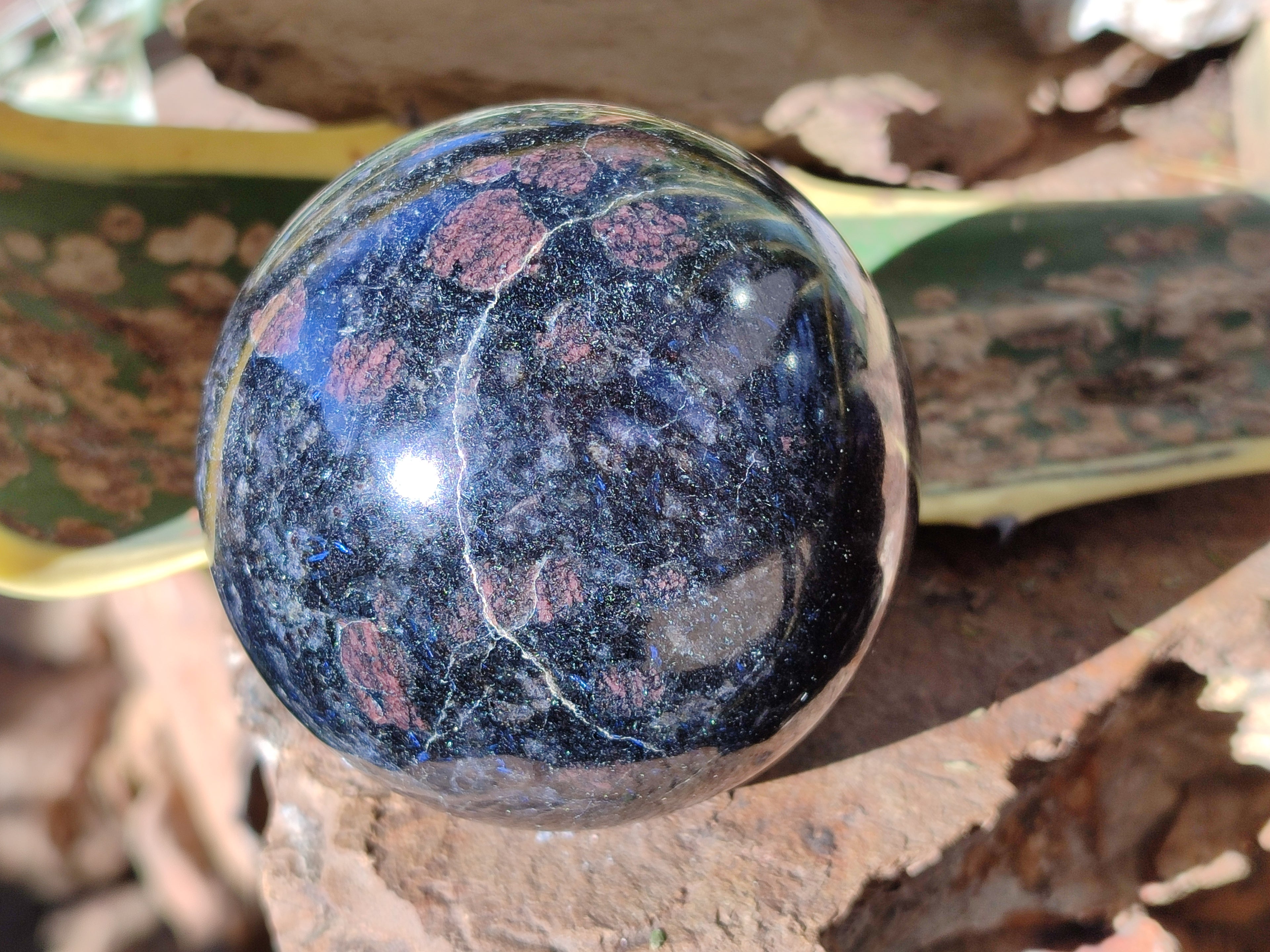 Polished Rare Blue Spark Iolite Water Saphire Spheres x 2 From Ambatofinandrahana, Madagascar - Toprock Gemstones and Minerals 