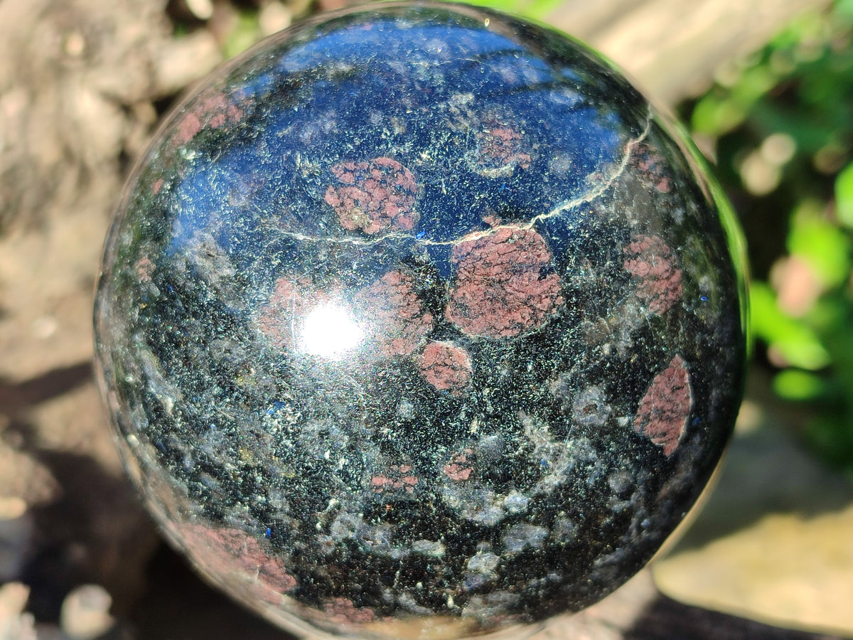Polished Rare Blue Spark Iolite Water Saphire Spheres x 2 From Ambatofinandrahana, Madagascar - Toprock Gemstones and Minerals 