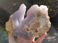 Natural Blue Lace Agate Specimens x 3 From Malawi