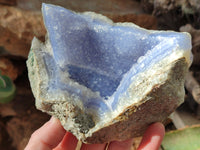 Natural Blue Lace Agate Specimens x 3 From Malawi
