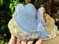Natural Blue Lace Agate Specimens x 3 From Malawi