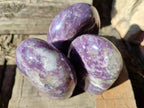 Polished Purple Lepidolite Standing Free Forms x 3 From Zimbabwe - Toprock Gemstones and Minerals 