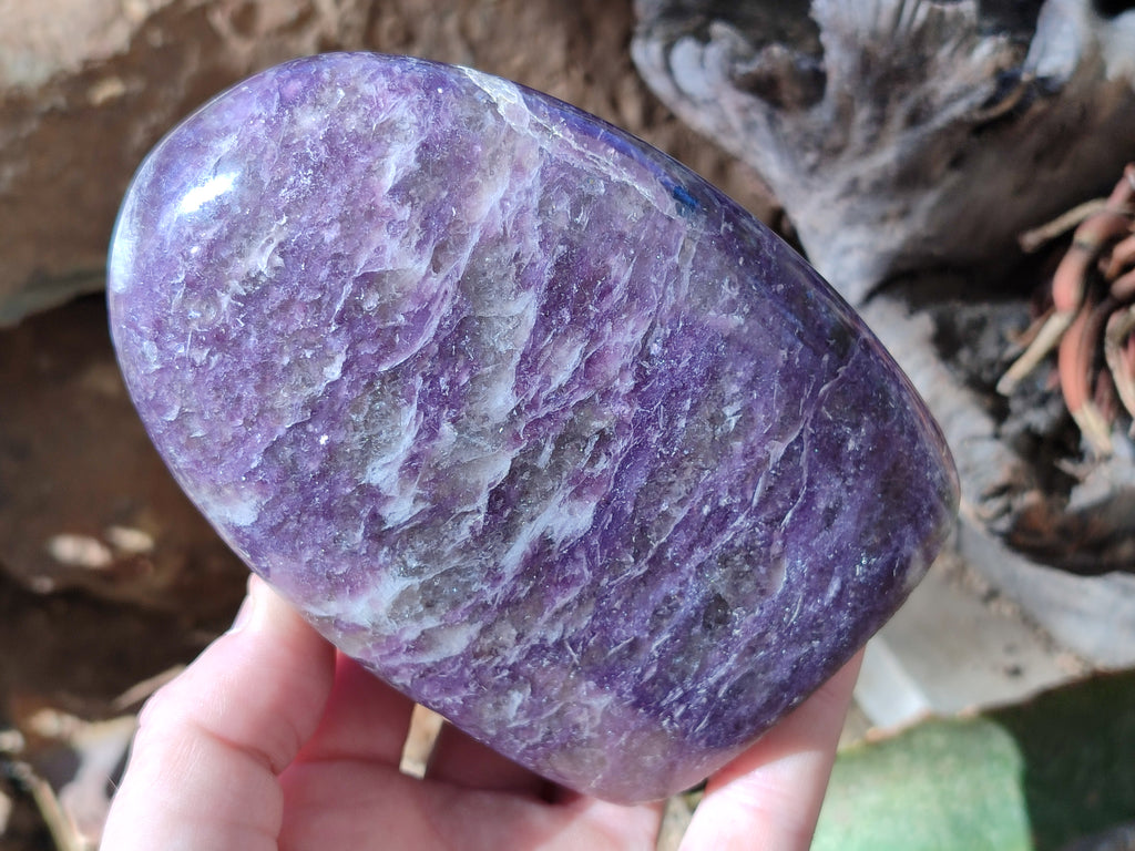 Polished Purple Lepidolite Standing Free Forms x 3 From Zimbabwe - Toprock Gemstones and Minerals 