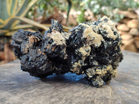 Natural Fibrous Multi Terminated Schorl Black Tourmaline Cluster x 1 From Erongo, Namibia - Toprock Gemstones and Minerals 