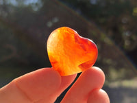 Polished Small Carnelian Agate Gemstone Hearts x 20 From Madagascar