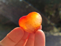 Polished Small Carnelian Agate Gemstone Hearts x 20 From Madagascar