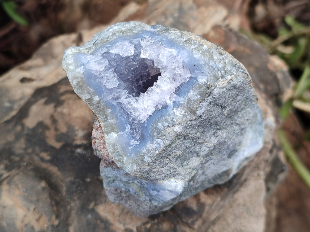 Natural Blue Lace Agate Geodes x 6 From Nsanje, Malawi - Toprock Gemstones and Minerals 