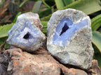 Natural Blue Lace Agate Geodes x 6 From Nsanje, Malawi - Toprock Gemstones and Minerals 