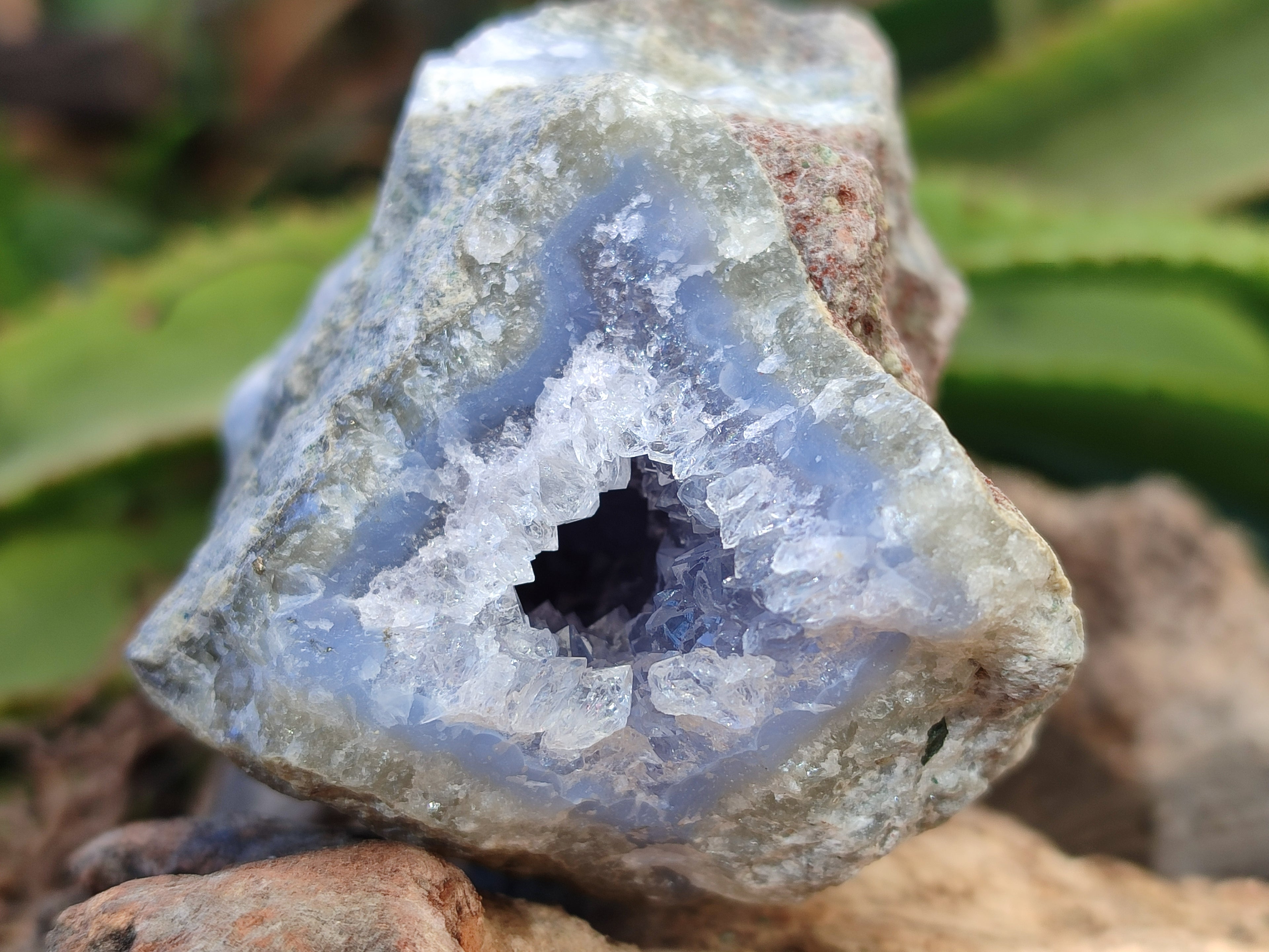 Natural Blue Lace Agate Geodes x 6 From Nsanje, Malawi - Toprock Gemstones and Minerals 