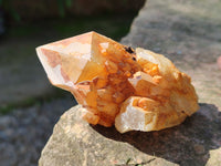 Natural Quartz Clusters with Limonite Inclusions x 12 From Madagascar