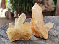 Natural Quartz Clusters with Limonite Inclusions x 12 From Madagascar