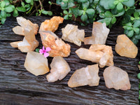 Natural Quartz Clusters with Limonite Inclusions x 12 From Madagascar
