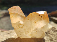 Natural Quartz Clusters with Limonite Inclusions x 12 From Madagascar